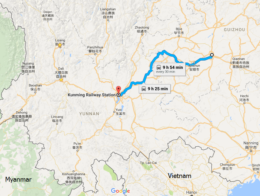The-Train-Map-from-Guiyang-to-Kunming