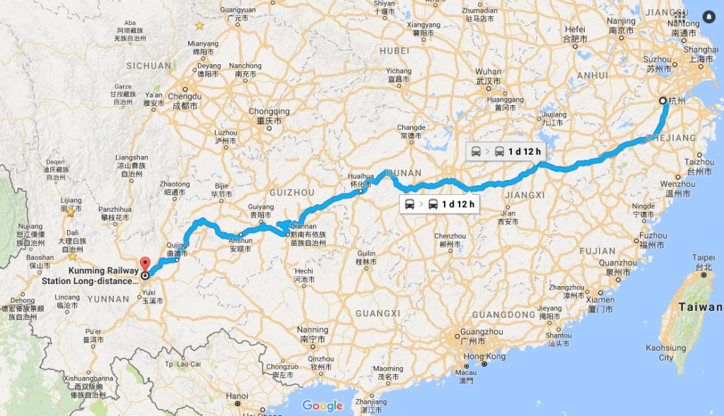 The-Train-Map-from-Hangzhou-to-Kunming