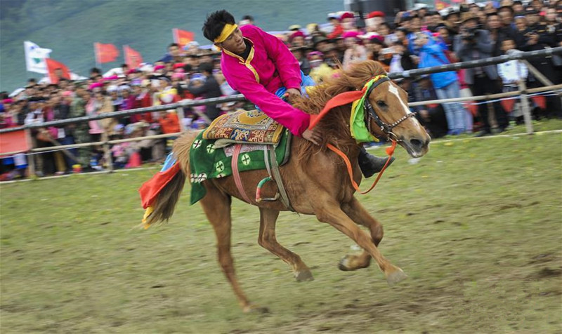 The Horse Racing Festival of Tibetan Minority in Shangrila, Diqing