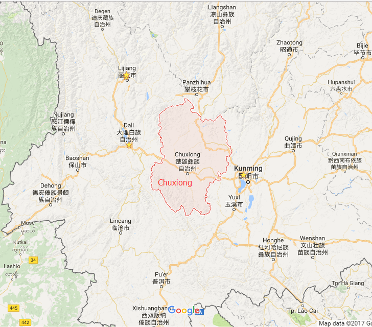The-location-map-of-Chuxiong-city