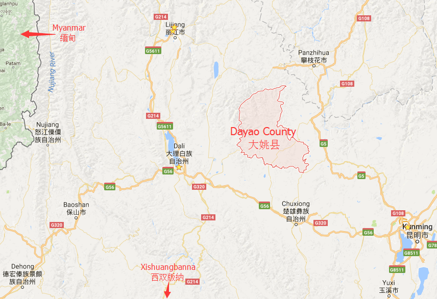 The-Location-Map-of-Dayao-County