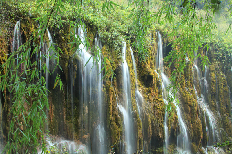 Qicai Waterfalls of Niru Village in Shangri-La, Diqing