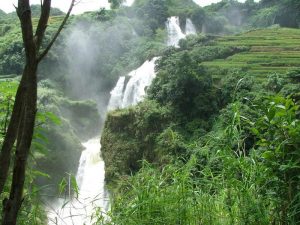 Sanla Waterfall in Guangnan County, Wenshan