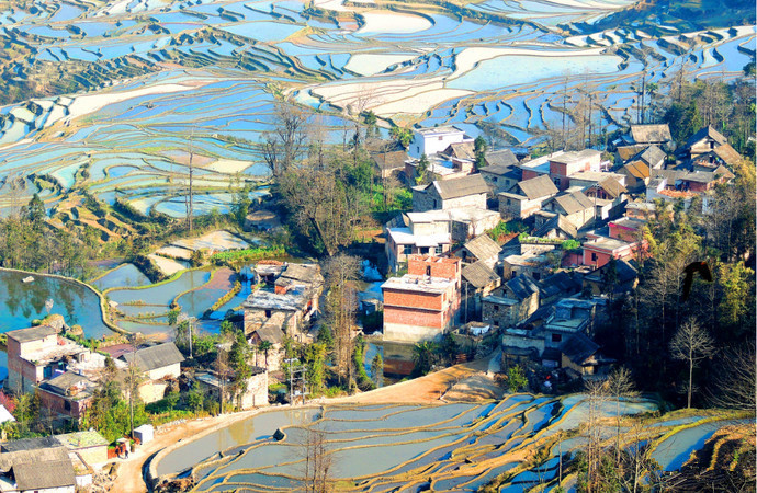 Aichun Village and Aichun Hani Rice Terraces in Yuanyang County, Honghe