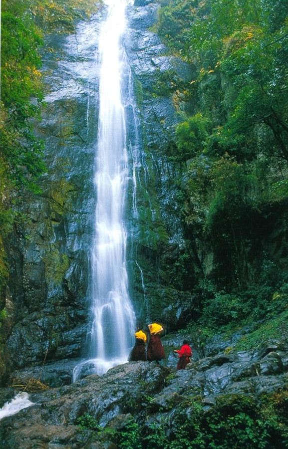Yulong Waterfall of Jizu Mountain in Binchuan County, Dali