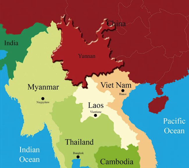 Regional Map of Yunnan