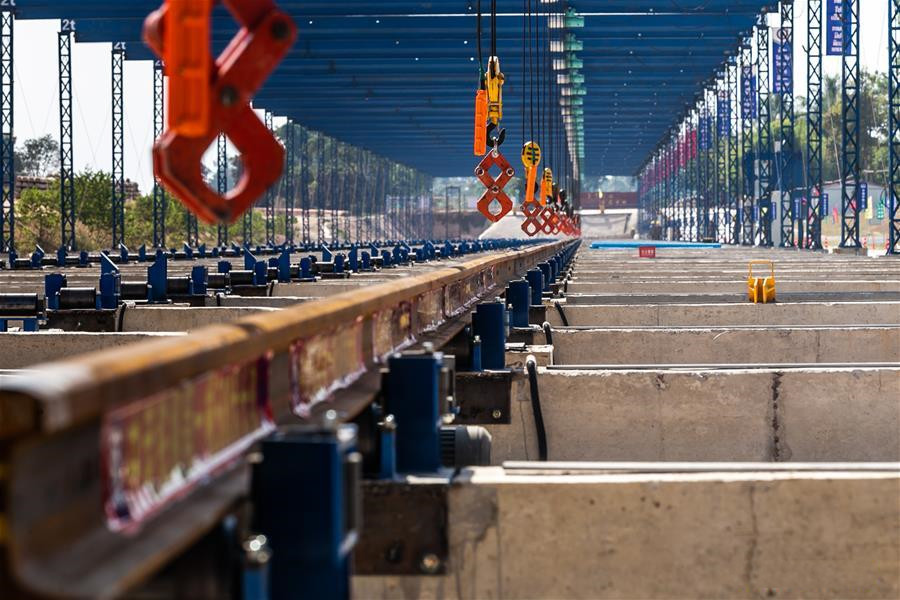 China-Laos railway rail-welding yard put into operation 