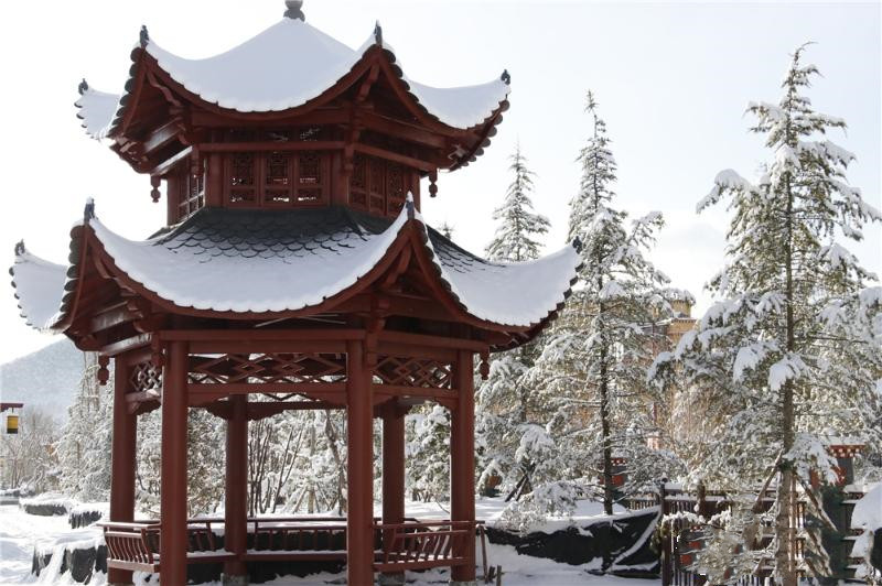 Snowscape of Shambhala Park in Shangri-La