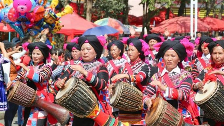 Chinese Spring Festival Celebration of Lahu Ethnic Minority in Lancang